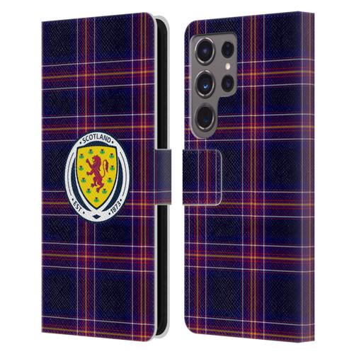 Scotland National Football Team Logo 2 Tartan Leather Book Wallet Case Cover For Samsung Galaxy S24 Ultra 5G