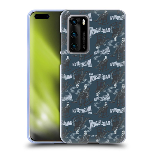 Universal Monsters The Invisible Man Pattern Blue Soft Gel Case for Huawei P40 5G
