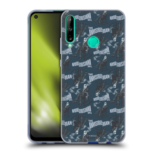 Universal Monsters The Invisible Man Pattern Blue Soft Gel Case for Huawei P40 lite E