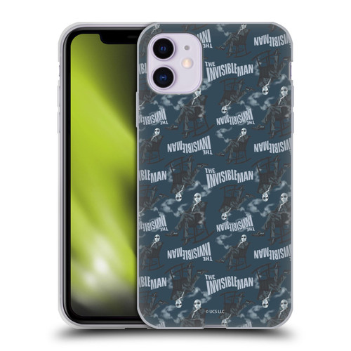 Universal Monsters The Invisible Man Pattern Blue Soft Gel Case for Apple iPhone 11