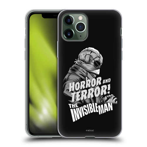 Universal Monsters The Invisible Man Horror And Terror Soft Gel Case for Apple iPhone 11 Pro