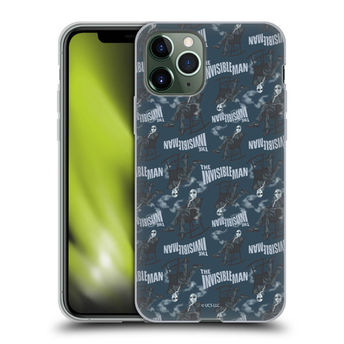 Universal Monsters The Invisible Man Pattern Blue Soft Gel Case for Apple iPhone 11 Pro