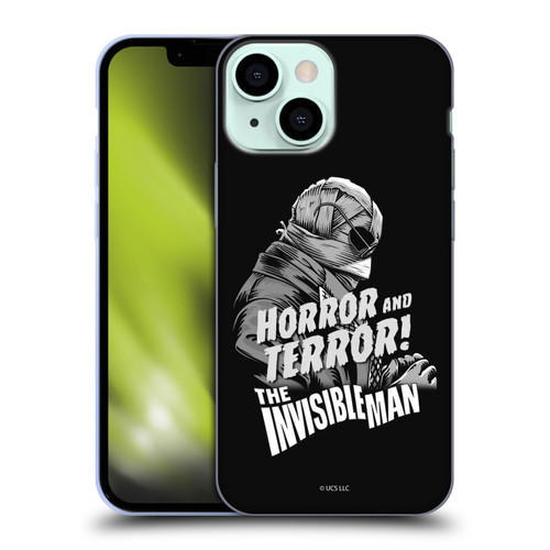 Universal Monsters The Invisible Man Horror And Terror Soft Gel Case for Apple iPhone 13 Mini