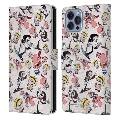 The Grim Adventures of Billy & Mandy Graphics Icons Leather Book Wallet Case Cover For Apple iPhone 14