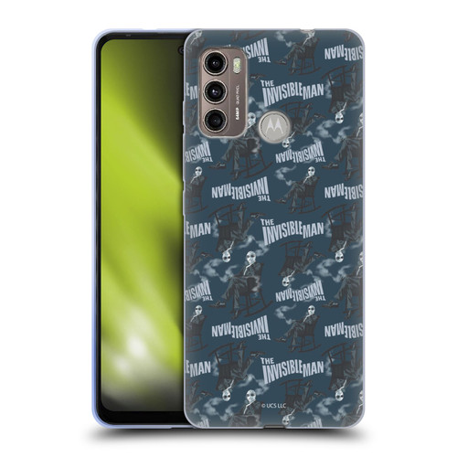 Universal Monsters The Invisible Man Pattern Blue Soft Gel Case for Motorola Moto G60 / Moto G40 Fusion