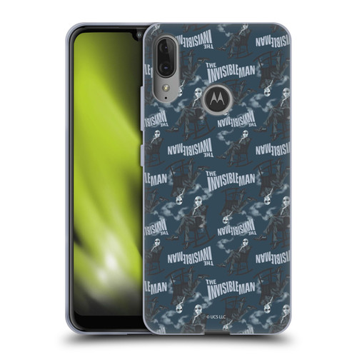 Universal Monsters The Invisible Man Pattern Blue Soft Gel Case for Motorola Moto E6 Plus