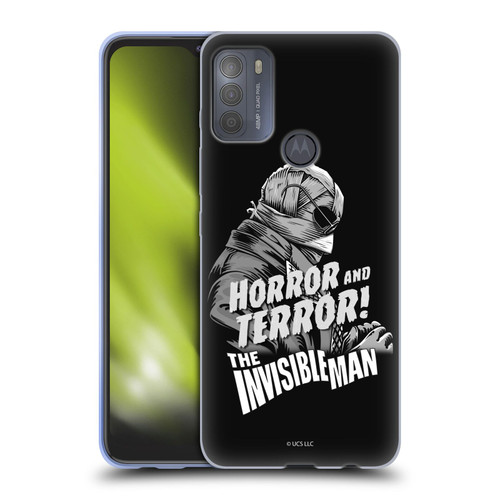 Universal Monsters The Invisible Man Horror And Terror Soft Gel Case for Motorola Moto G50