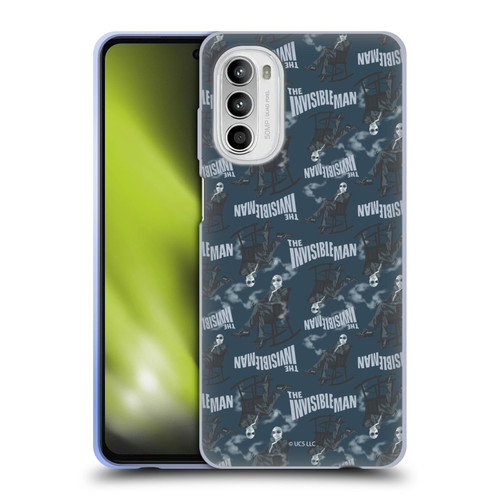 Universal Monsters The Invisible Man Pattern Blue Soft Gel Case for Motorola Moto G52