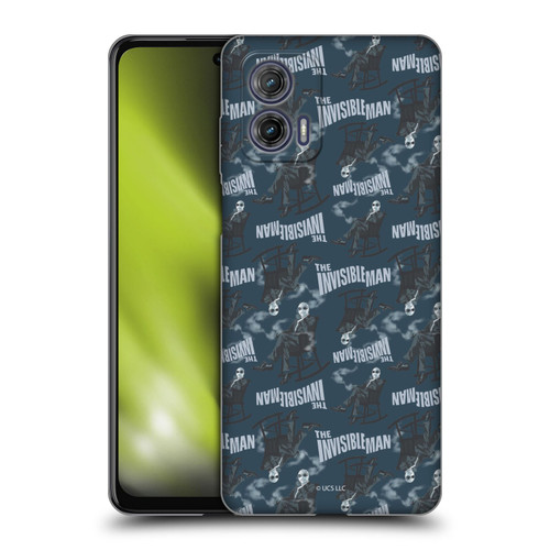 Universal Monsters The Invisible Man Pattern Blue Soft Gel Case for Motorola Moto G73 5G