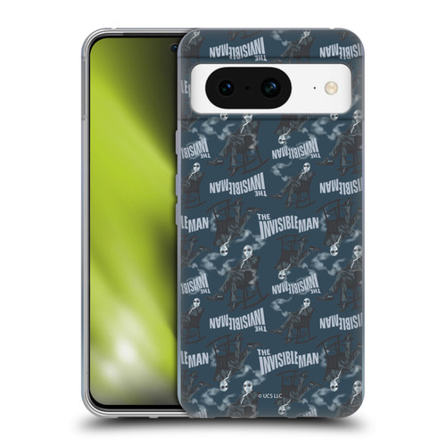 Universal Monsters The Invisible Man Pattern Blue Soft Gel Case for Google Pixel 8
