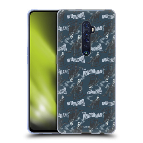 Universal Monsters The Invisible Man Pattern Blue Soft Gel Case for OPPO Reno 2