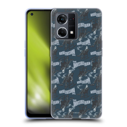 Universal Monsters The Invisible Man Pattern Blue Soft Gel Case for OPPO Reno8 4G