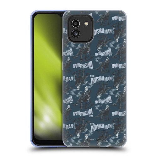 Universal Monsters The Invisible Man Pattern Blue Soft Gel Case for Samsung Galaxy A03 (2021)