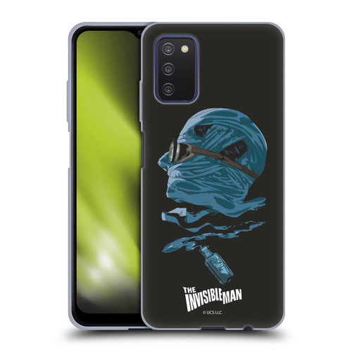 Universal Monsters The Invisible Man Blue Soft Gel Case for Samsung Galaxy A03s (2021)