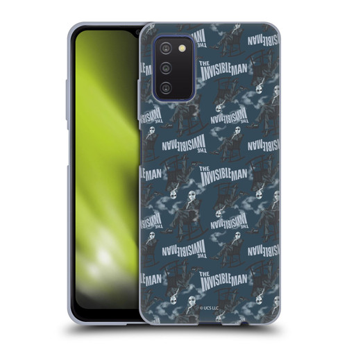 Universal Monsters The Invisible Man Pattern Blue Soft Gel Case for Samsung Galaxy A03s (2021)