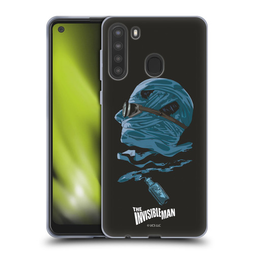 Universal Monsters The Invisible Man Blue Soft Gel Case for Samsung Galaxy A21 (2020)