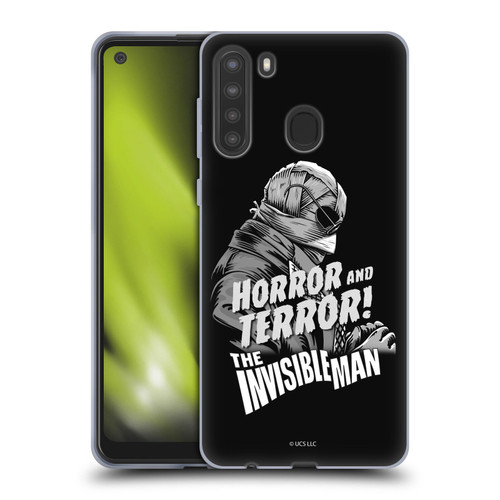 Universal Monsters The Invisible Man Horror And Terror Soft Gel Case for Samsung Galaxy A21 (2020)