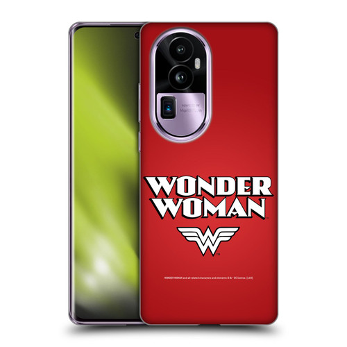 Wonder Woman DC Comics Logos Text Soft Gel Case for OPPO Reno10 Pro+
