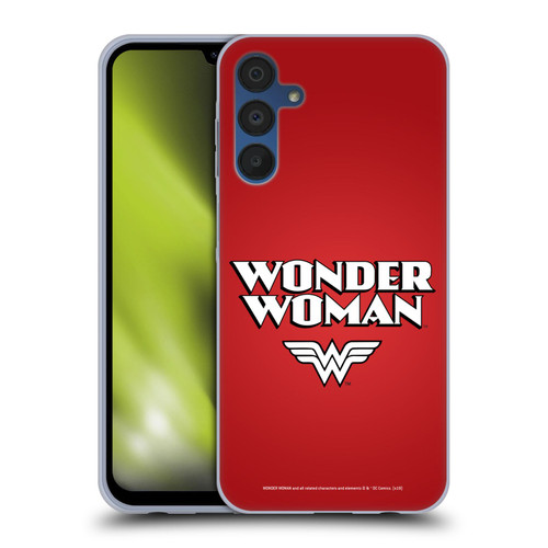 Wonder Woman DC Comics Logos Text Soft Gel Case for Samsung Galaxy A15