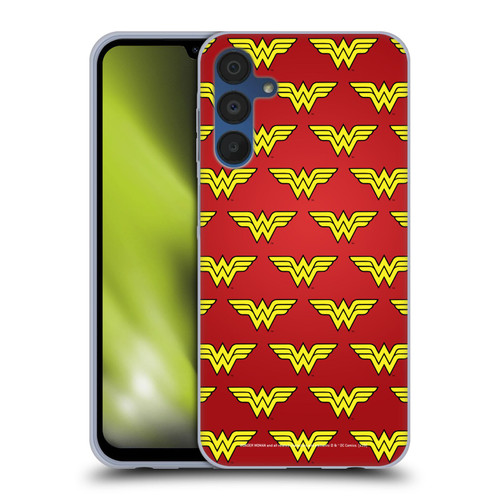 Wonder Woman DC Comics Logos Pattern Soft Gel Case for Samsung Galaxy A15