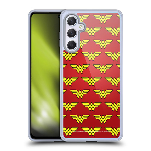 Wonder Woman DC Comics Logos Pattern Soft Gel Case for Samsung Galaxy M54 5G