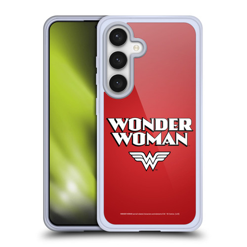 Wonder Woman DC Comics Logos Text Soft Gel Case for Samsung Galaxy S24 5G