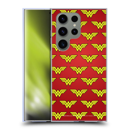 Wonder Woman DC Comics Logos Pattern Soft Gel Case for Samsung Galaxy S24 Ultra 5G