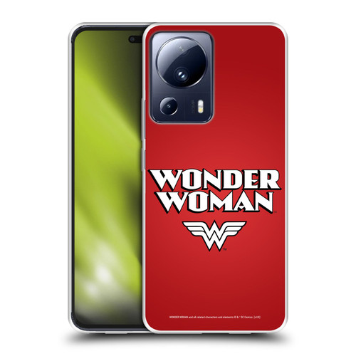 Wonder Woman DC Comics Logos Text Soft Gel Case for Xiaomi 13 Lite 5G