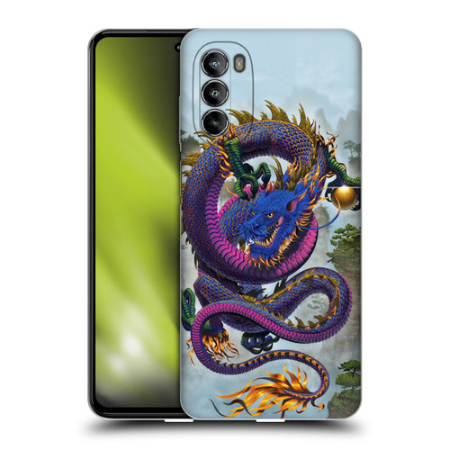 Vincent Hie Graphics Good Fortune Dragon Blue Soft Gel Case for Motorola Moto G82 5G