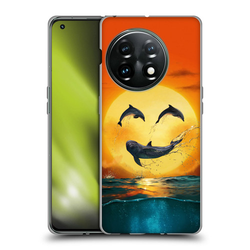 Vincent Hie Graphics Dolphins Smile Soft Gel Case for OnePlus 11 5G