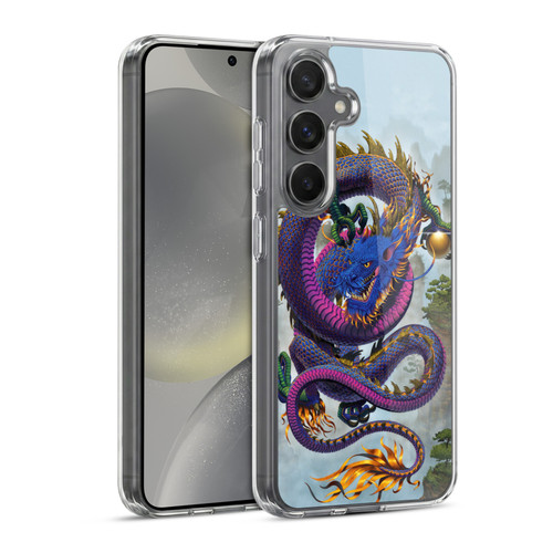 Vincent Hie Graphics Good Fortune Dragon Blue Soft Gel Case for Samsung Galaxy S24 5G & MagSafe