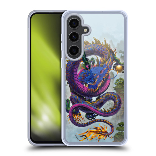 Vincent Hie Graphics Good Fortune Dragon Blue Soft Gel Case for Samsung Galaxy S24+ 5G