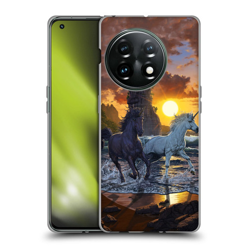 Vincent Hie Key Art Unicorns On The Beach Soft Gel Case for OnePlus 11 5G