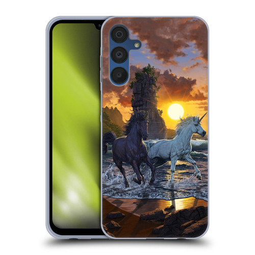 Vincent Hie Key Art Unicorns On The Beach Soft Gel Case for Samsung Galaxy A15