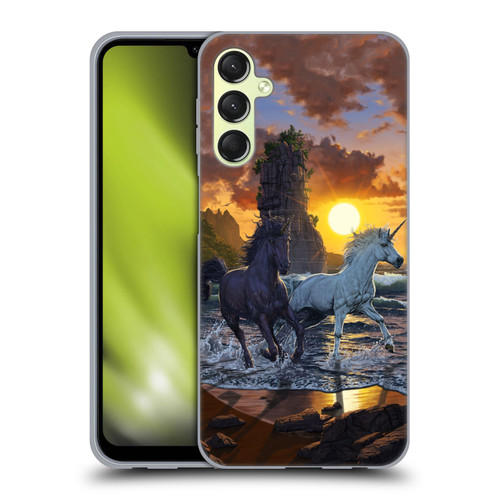 Vincent Hie Key Art Unicorns On The Beach Soft Gel Case for Samsung Galaxy A24 4G / Galaxy M34 5G