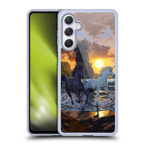 Vincent Hie Key Art Unicorns On The Beach Soft Gel Case for Samsung Galaxy M54 5G