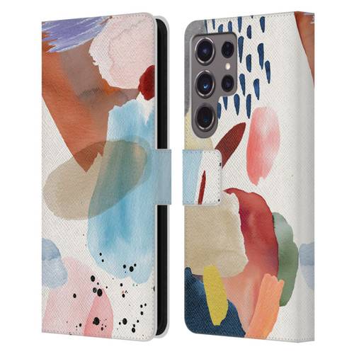 Ninola Pattern Abstract Pastel Leather Book Wallet Case Cover For Samsung Galaxy S24 Ultra 5G