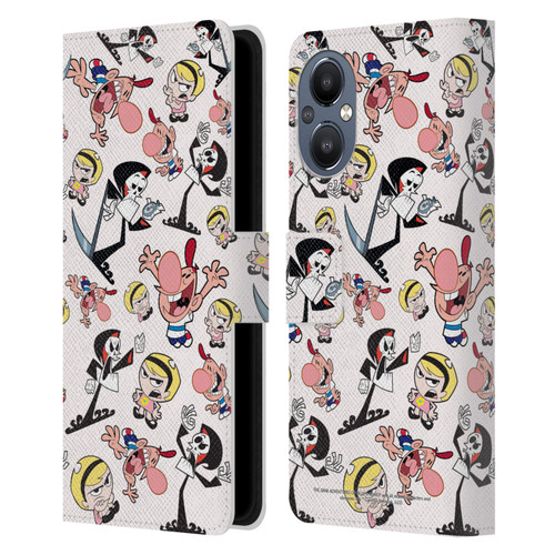 The Grim Adventures of Billy & Mandy Graphics Icons Leather Book Wallet Case Cover For OnePlus Nord N20 5G
