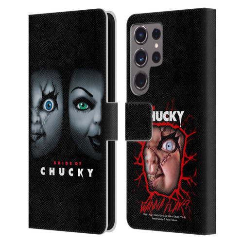Bride of Chucky Key Art Poster Leather Book Wallet Case Cover For Samsung Galaxy S24 Ultra 5G