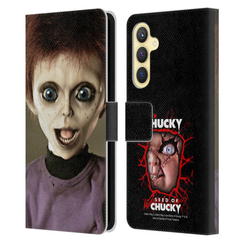 Seed of Chucky Key Art Glen Doll Leather Book Wallet Case Cover For Samsung Galaxy S23 FE 5G