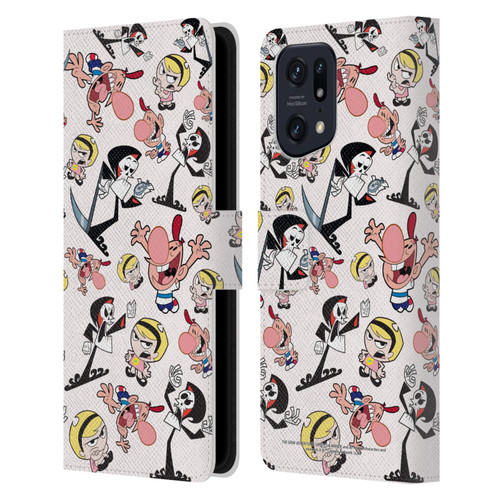 The Grim Adventures of Billy & Mandy Graphics Icons Leather Book Wallet Case Cover For OPPO Find X5