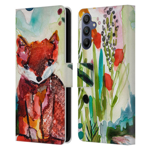 Wyanne Animals Baby Fox In The Garden Leather Book Wallet Case Cover For Samsung Galaxy A15