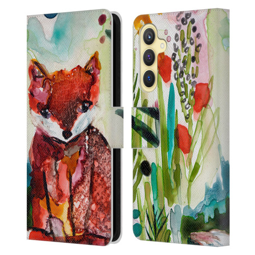 Wyanne Animals Baby Fox In The Garden Leather Book Wallet Case Cover For Samsung Galaxy S23 FE 5G