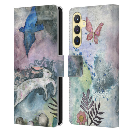 Wyanne Animals Bird and Rabbit Leather Book Wallet Case Cover For Samsung Galaxy S23 FE 5G