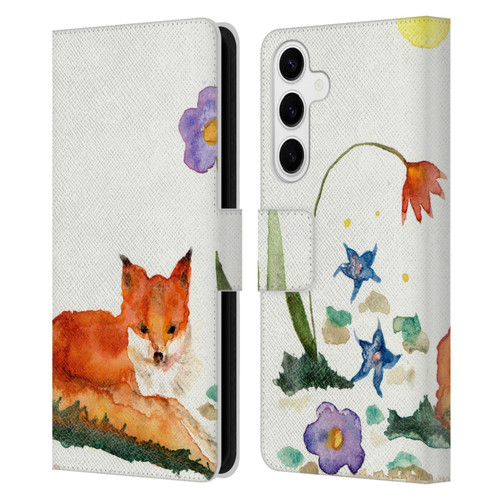 Wyanne Animals Little Fox In The Garden Leather Book Wallet Case Cover For Samsung Galaxy S24+ 5G