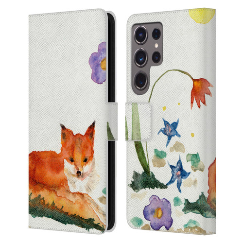 Wyanne Animals Little Fox In The Garden Leather Book Wallet Case Cover For Samsung Galaxy S24 Ultra 5G