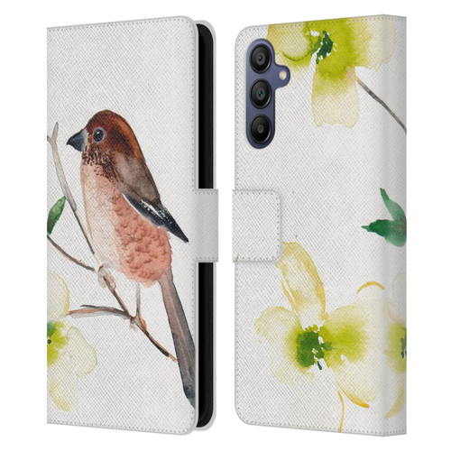 Mai Autumn Birds Dogwood Branch Leather Book Wallet Case Cover For Samsung Galaxy A15