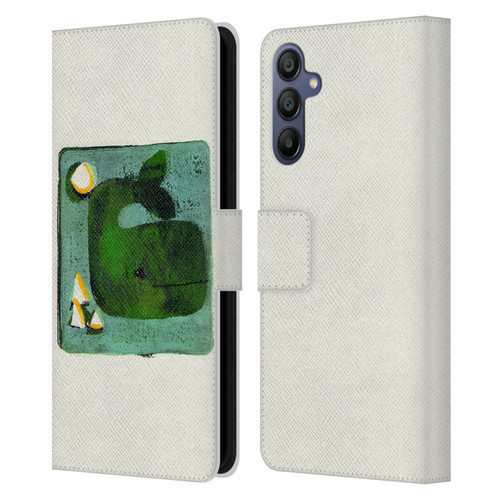 Wyanne Animals 2 Green Whale Monoprint Leather Book Wallet Case Cover For Samsung Galaxy A15