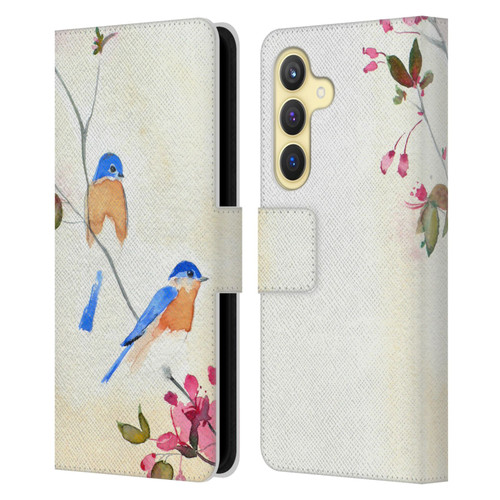 Mai Autumn Birds Blossoms Leather Book Wallet Case Cover For Samsung Galaxy S24 5G
