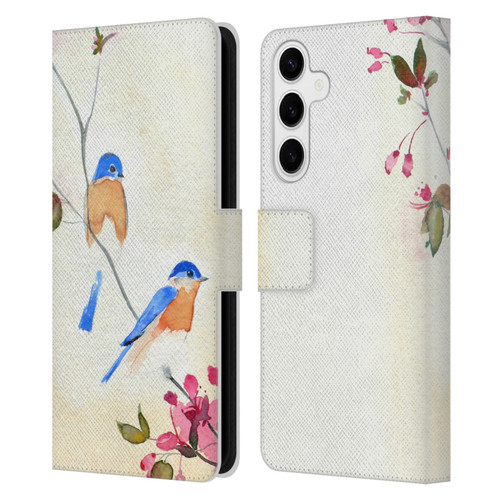 Mai Autumn Birds Blossoms Leather Book Wallet Case Cover For Samsung Galaxy S24+ 5G